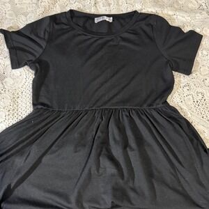 Gorlya Girls Black Midi Dress Short Sleeve Casual Party Playwear pocket long